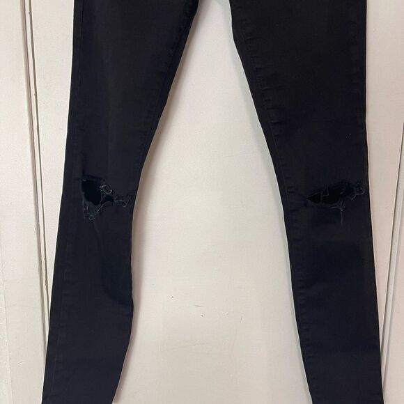 Topshop moto leigh black ripped jeans - Picture 7 of 8